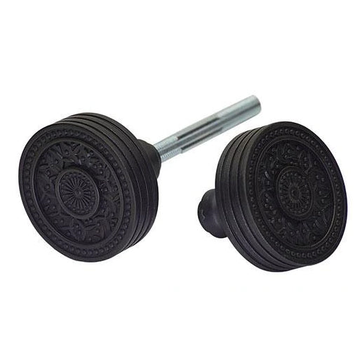 2 1/4 Inch Rice Pattern Spare Door Knob Set (Black Bronze) COPPER MOUNTAIN HARDWARE