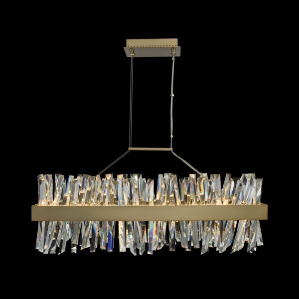 Glacier 36 Inch LED Rectangular Island Brushed Champagne Gold Allegri