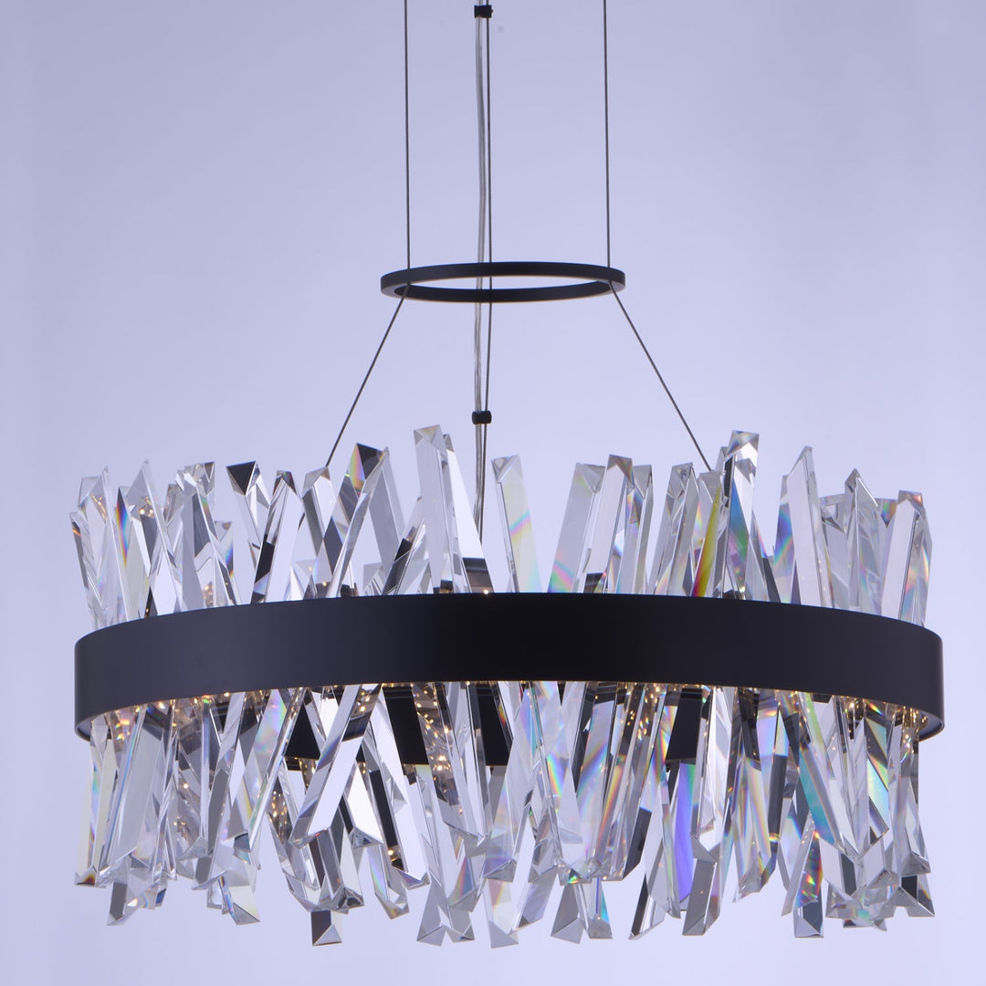 Glacier 25 in LED Round Pendant Matte Black Allegri