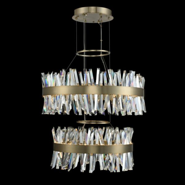 Glacier 25 + 32 Inch 2 Tier LED Round Pendant Brushed Champagne Gold Allegri