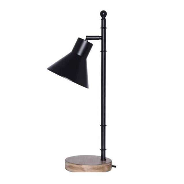 1 Light Metal Base Table Lamp w/ Adjustable Shade & USB in Flat Black CRAFTMADE