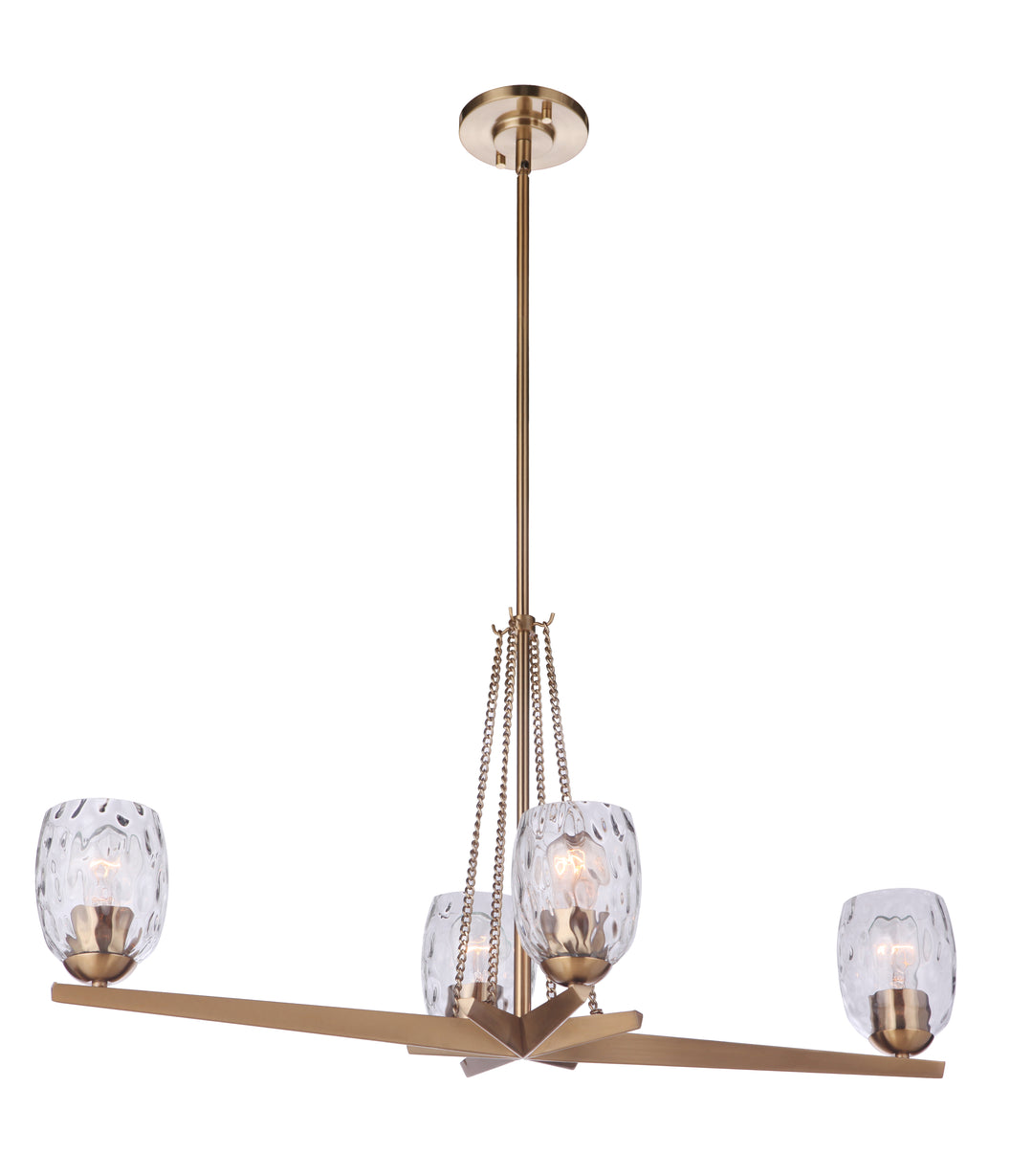 Guiding Star 4 Light Linear Chandelier in Satin Brass CRAFTMADE