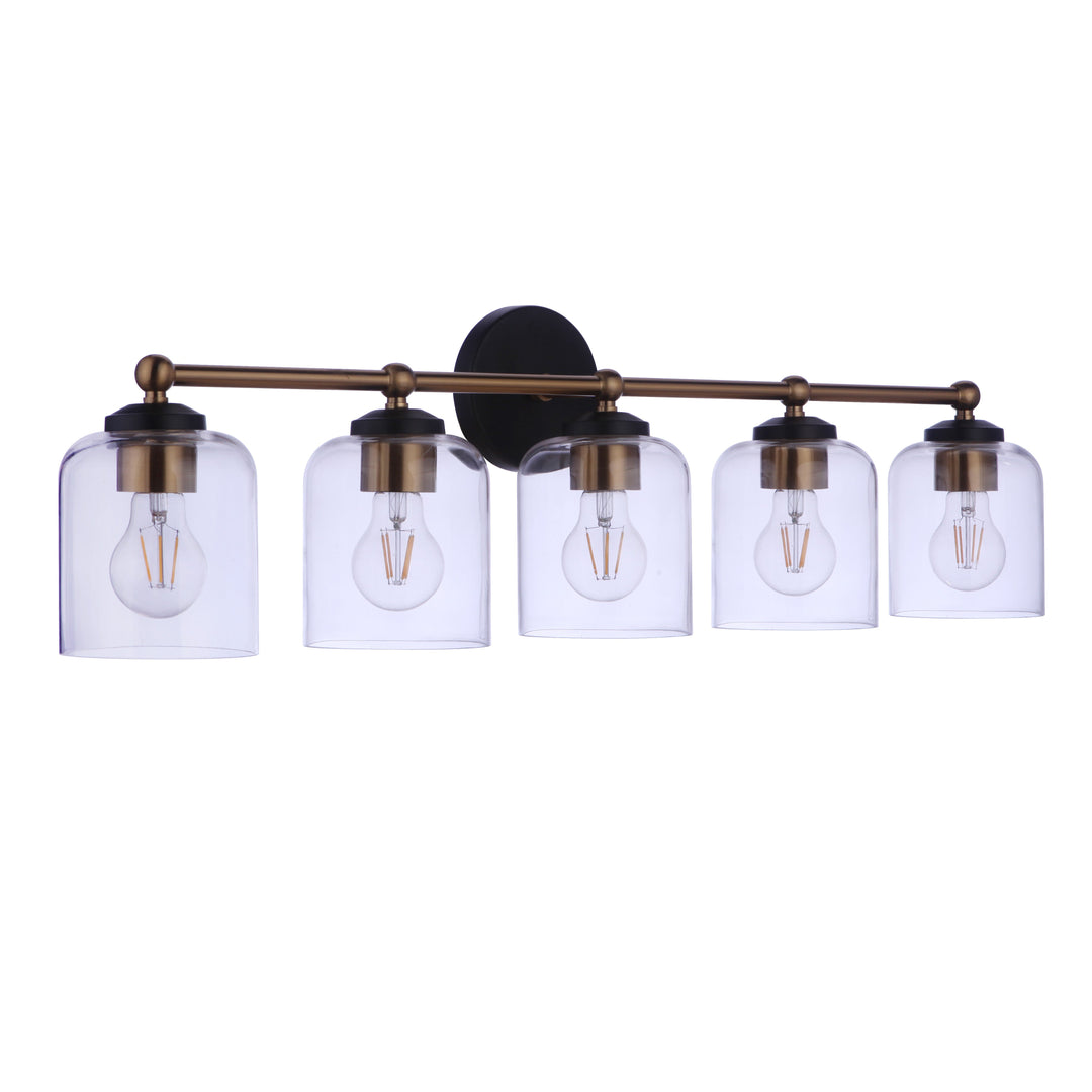 Coppa 5 Light Vanity in Flat Black/Satin Brass CRAFTMADE