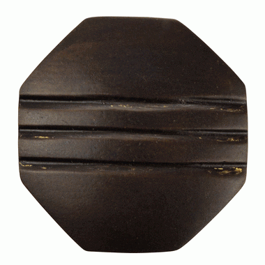 COPPER MOUNTAIN HARDWARE 1 1/10 Inch Solid Brass Black Stripe Octagon Knob (Bronze Finish)