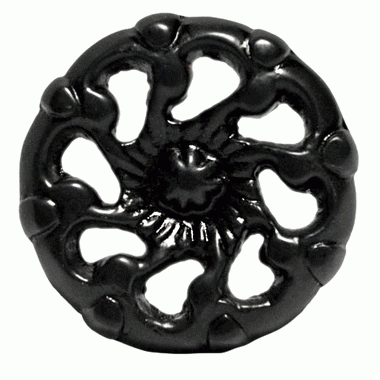 1 1/2 Inch Floral Swirl Round Knob (Black Bronze Finish) COPPER MOUNTAIN HARDWARE