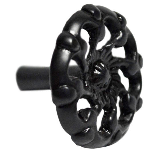 1 1/2 Inch Floral Swirl Round Knob (Black Bronze Finish) COPPER MOUNTAIN HARDWARE