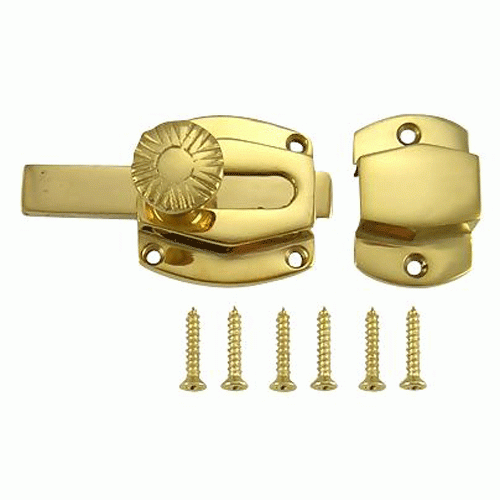 1 1/2 Inch Plain Cabinet Latch (Lacquered Brass Finish) COPPER MOUNTAIN HARDWARE