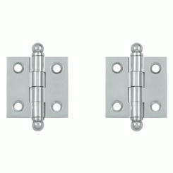 1 1/2 Inch x 1 1/2 Inch Solid Brass Cabinet Hinges (Polished Chrome Finish) DELTANA