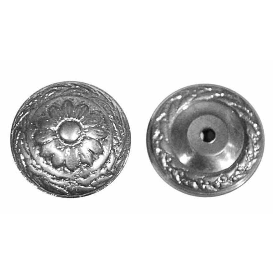 1 1/4 Inch Flower Cabinet Knob With Backplate (Satin Nickel Finish) COPPER MOUNTAIN HARDWARE