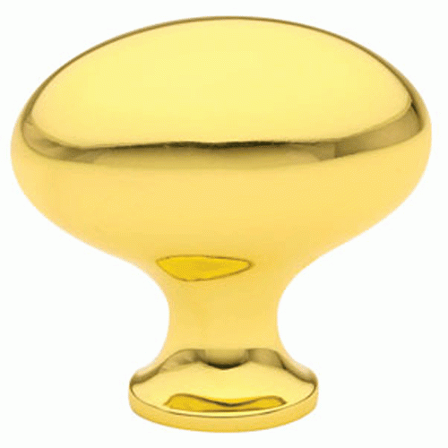 Emtek 1 1/4 Inch Solid Brass Egg Cabinet Knob (Polished Brass Finish) EMTEK