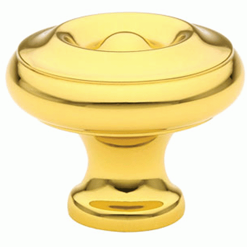 1 1/4 Inch Solid Brass Waverly Cabinet Knob (Polished Brass Finish) EMTEK