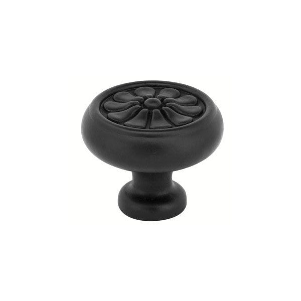 Emtek 1 1/4  Inch Tuscany Bronze Petal Knob (Flat Black) EMTEK