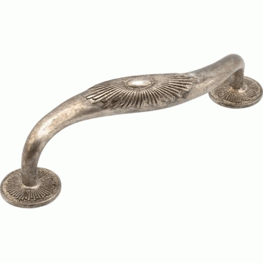 1 1/8 Inch (5 Inch c-c) Sunburst Cabinet Pull (Silver Antique Finish) SCHAUB