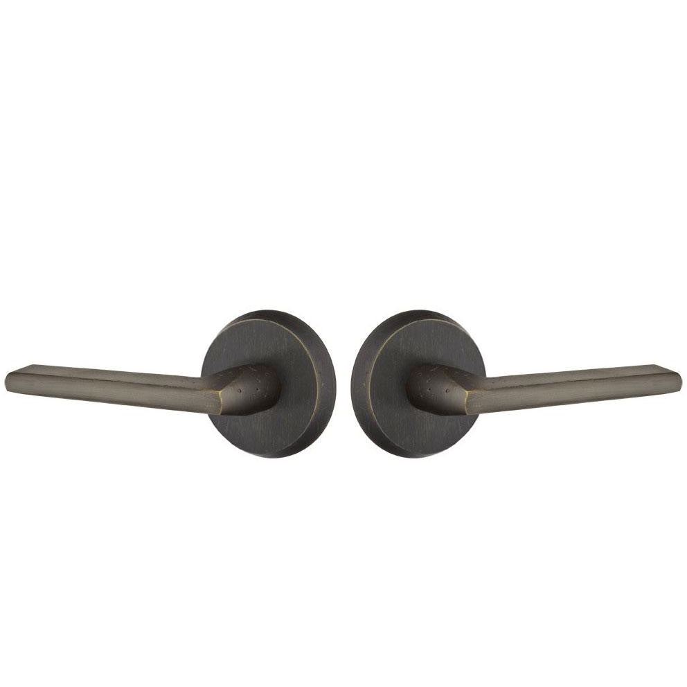 Emtek Solid Brass Sandcast Lariat Lever With Disk Rosette EMTEK