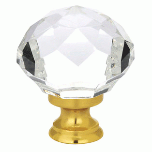 1 3/4 Inch Diamond Wardrobe Knob (Polished Brass Finish) EMTEK