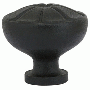 1 3/4 Inch Wrought Steel Petal Knob (Flat Black) EMTEK