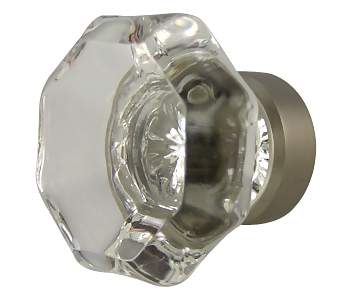 1 3/8 Inch Crystal Clear Octagon Old Town Cabinet and Furniture Knob COPPER MOUNTAIN HARDWARE