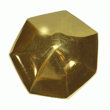 1 3/8 Inch Solid Brass Heptagonal Cabinet Knob (Polished Brass Finish) COPPER MOUNTAIN HARDWARE