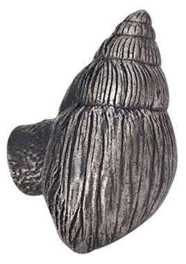 1 5/8 Inch Ocean Seaside Nautical Solid Pewter Twisting Conch Seashell Knob (Satin Pewter Finish) COPPER MOUNTAIN HARDWARE