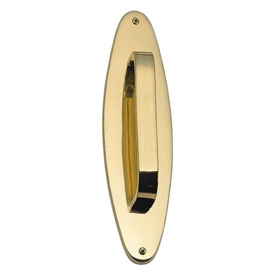 11 Inch Traditional Oval Door Pull (Lacquered Brass Finish) COPPER MOUNTAIN HARDWARE