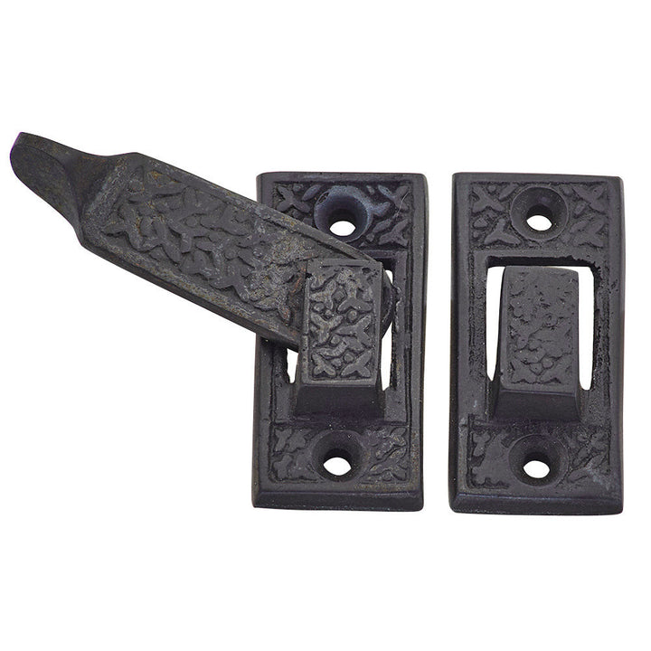 Solid Brass Rice Pattern Cabinet Latch (Several Finishes Available)