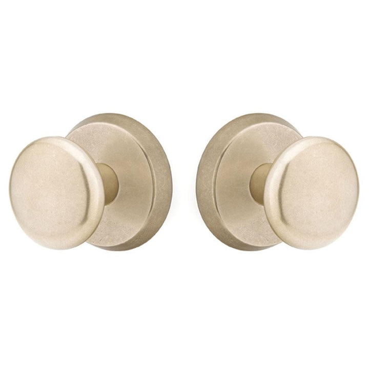 Solid Brass Sandcast Winchester Door Knob Set With Disk Rosette EMTEK