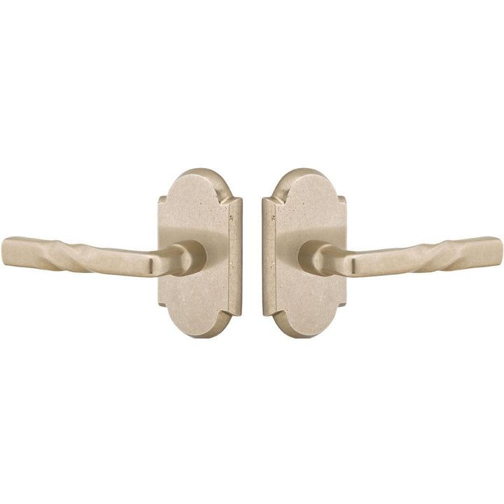 Solid Brass Sandcast Montrose Lever With Arched Rosette EMTEK