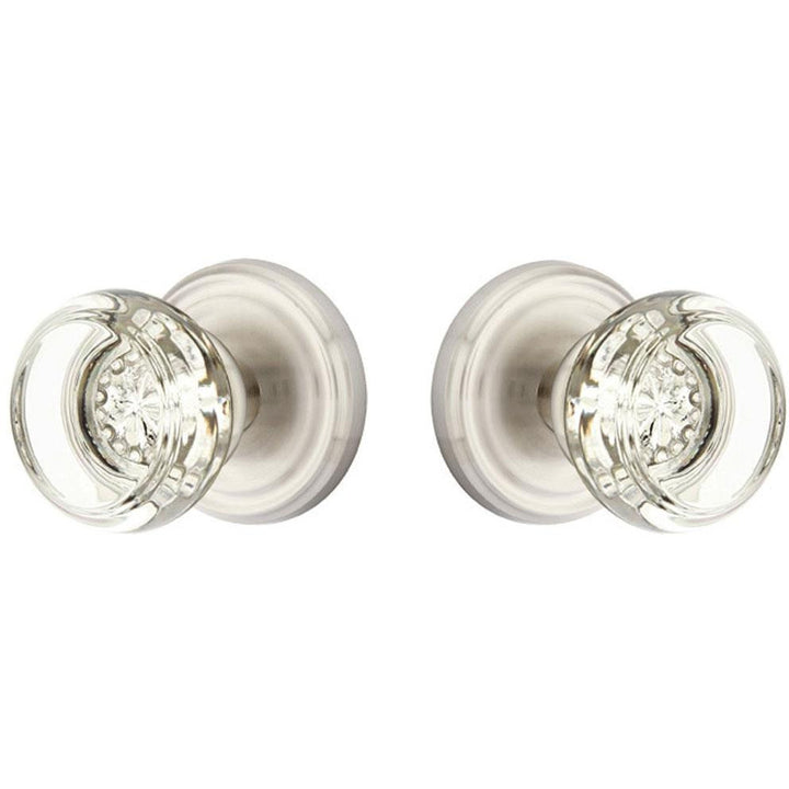 Emtek 810GT Georgetown Crystal Passage Knobset with Brass Rosette Pewter Knobset Passage EMTEK