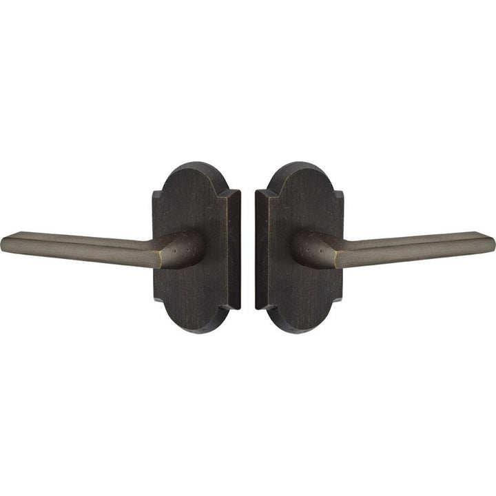 Emtek Solid Brass Sandcast Lariat Lever With Arched Rosette EMTEK