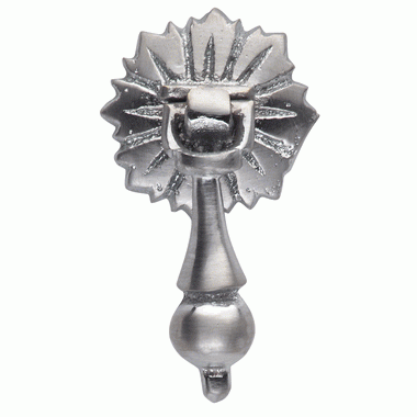 1 7/8 Inch Solid Brass Flower Drop Pull (Satin Nickel Finish) COPPER MOUNTAIN HARDWARE