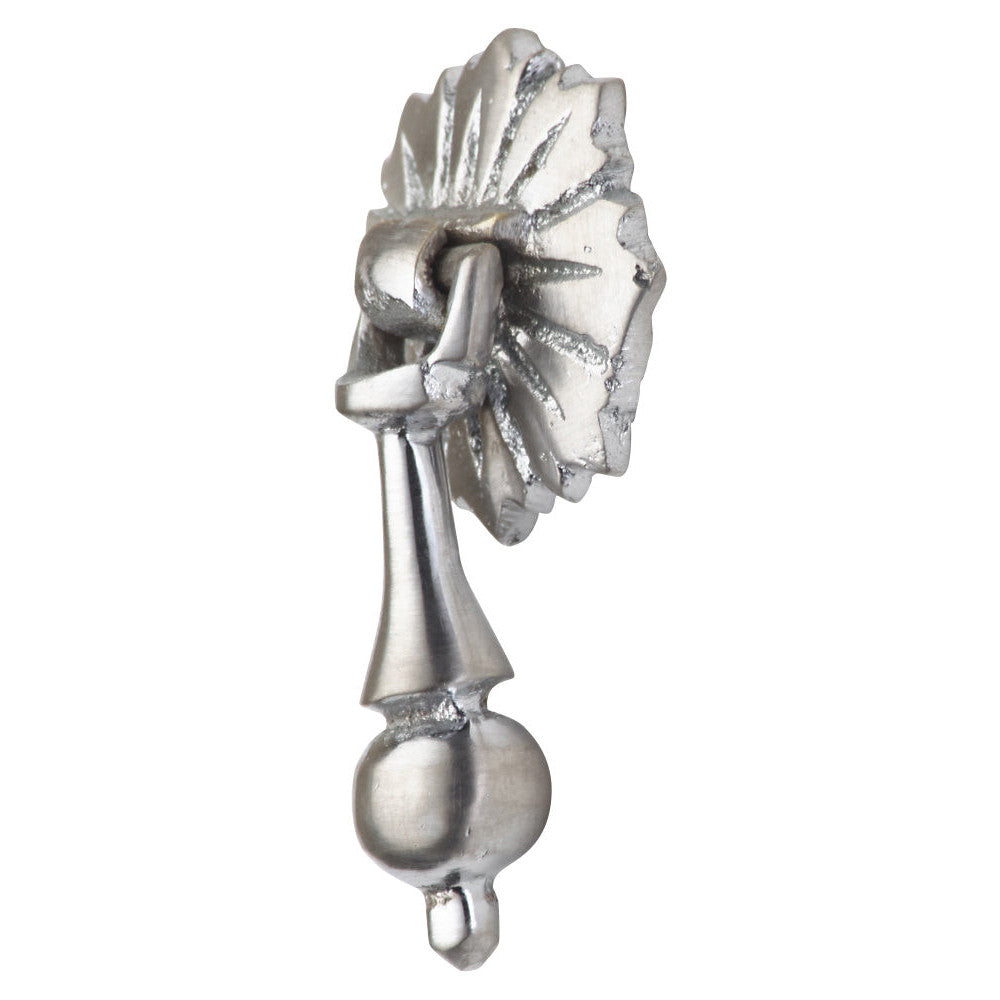 1 7/8 Inch Solid Brass Flower Drop Pull (Satin Nickel Finish) COPPER MOUNTAIN HARDWARE