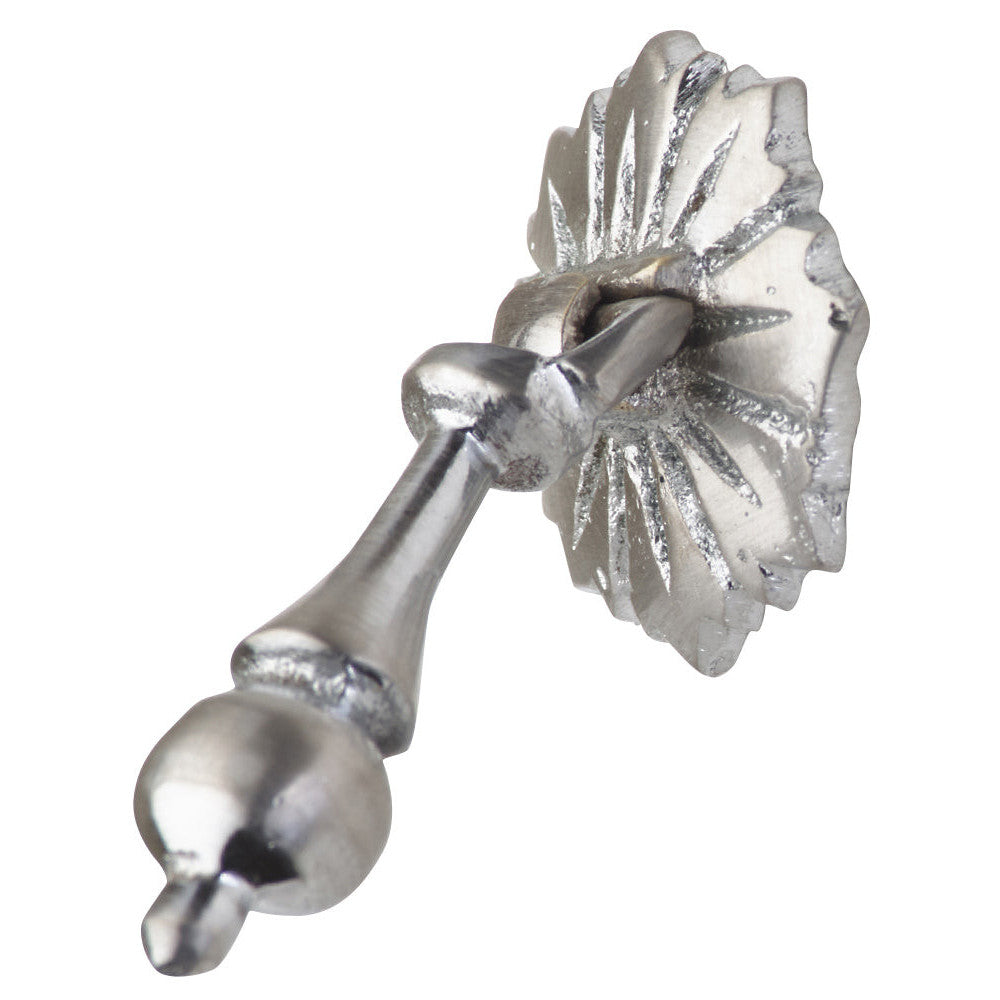 1 7/8 Inch Solid Brass Flower Drop Pull (Satin Nickel Finish) COPPER MOUNTAIN HARDWARE