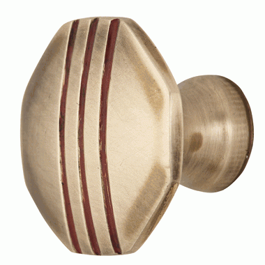 1 Inch Solid Brass Art Deco Distressed Cabinet Knob (Antique Brass) COPPER MOUNTAIN HARDWARE