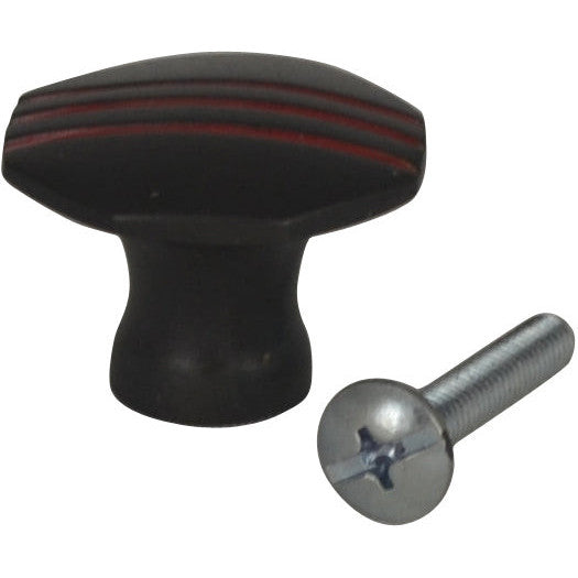 1 Inch Three Stripe Cabinet Knob (Oil Rubbed Bronze) COPPER MOUNTAIN HARDWARE