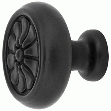 Emtek 1 Inch Tuscany Bronze Petal Knob (Flat Black) EMTEK