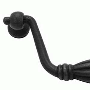 10 1/2 Inch (10 Inch c-c) Tuscany Bronze Fluted Bail Pull (Matte Black Finish) EMTEK