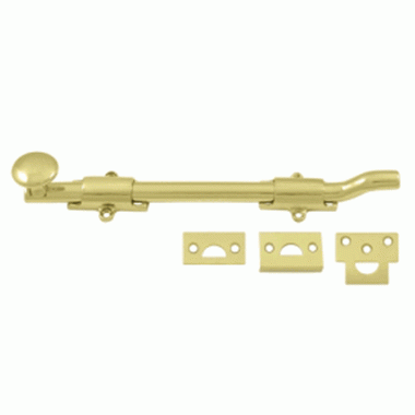 10 Inch Deltana Offset Heavy Duty Surface Bolt (Polished Brass Finish) DELTANA