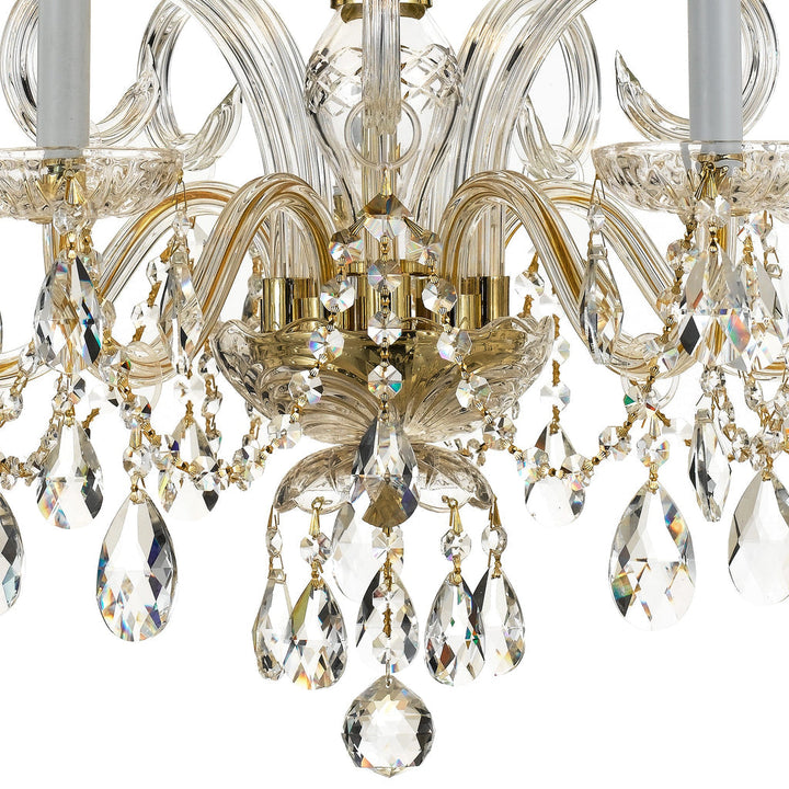 Crystorama Crystorama Traditional Crystal 5 Light Swarovski Strass Crystal Polished Brass Chandelier