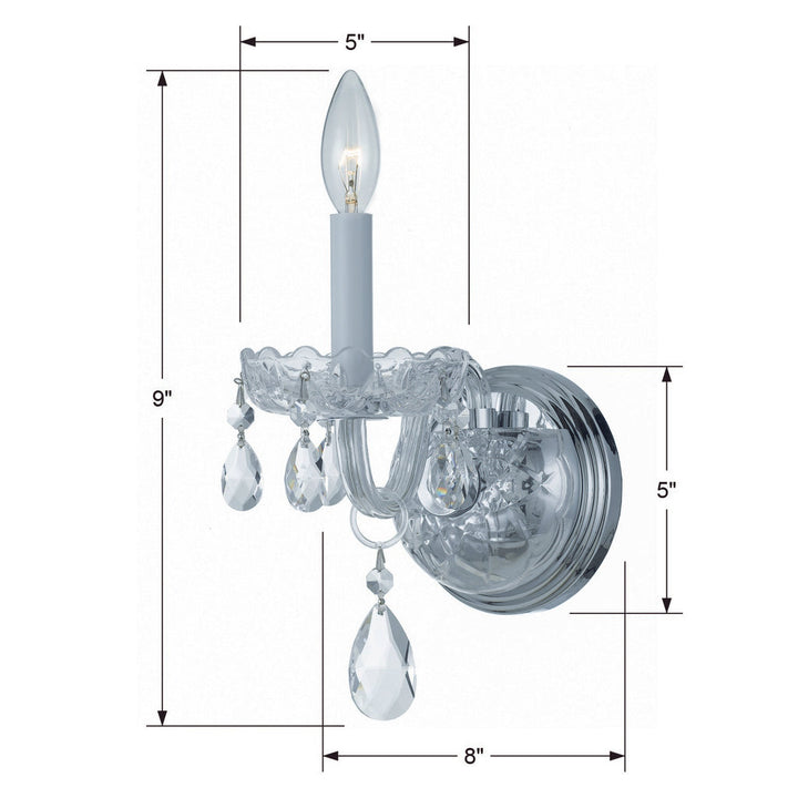 Crystorama Crystorama Traditional Crystal 1 Light Swarovski Strass Crystal Polished Chrome Sconce