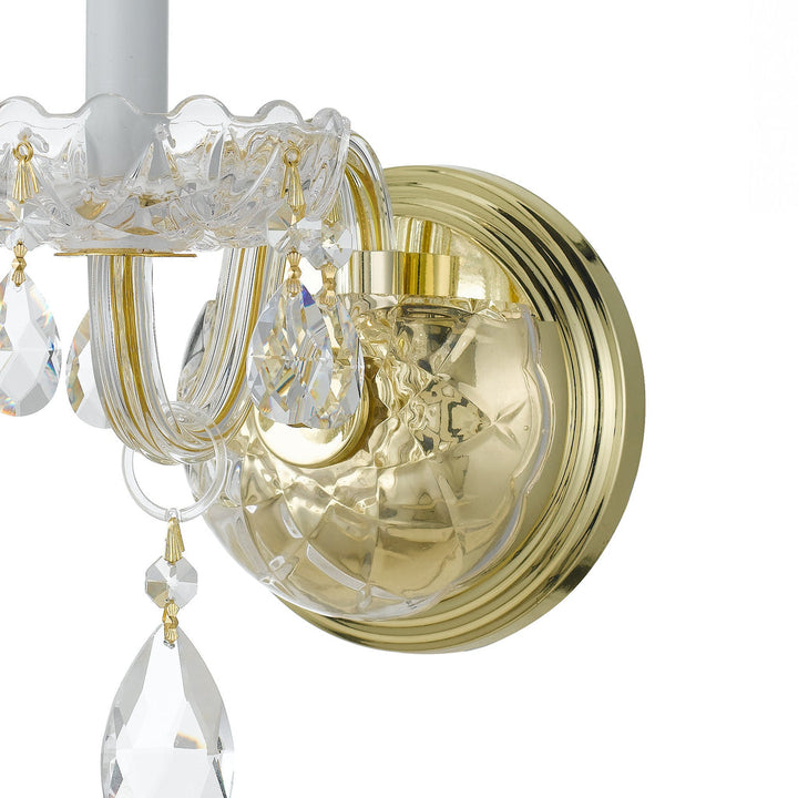Crystorama Crystorama Traditional Crystal 1 Light Swarovski Strass Polished Brass Sconce