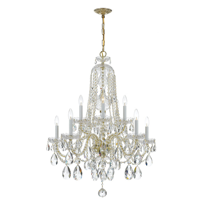 Crystorama Crystorama Traditional Crystal 10 Light Hand Cut Crystal Polished Brass Chandelier