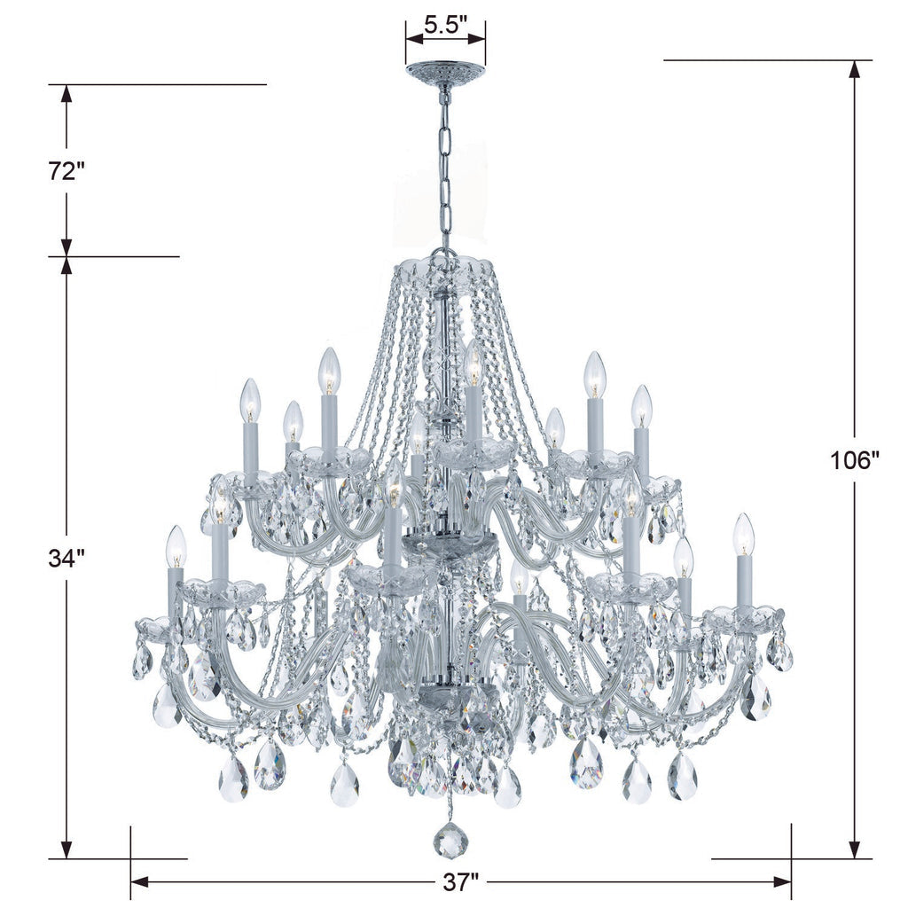 Crystorama Crystorama Traditional Crystal 16 Light Spectra Crystal Polished Chrome Chandelier