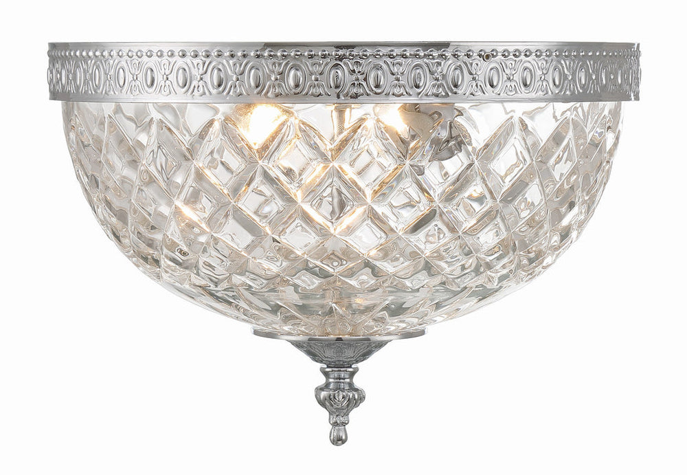 Crystorama 2 Light Polished Chrome Crystal Flush Mount Crystorama