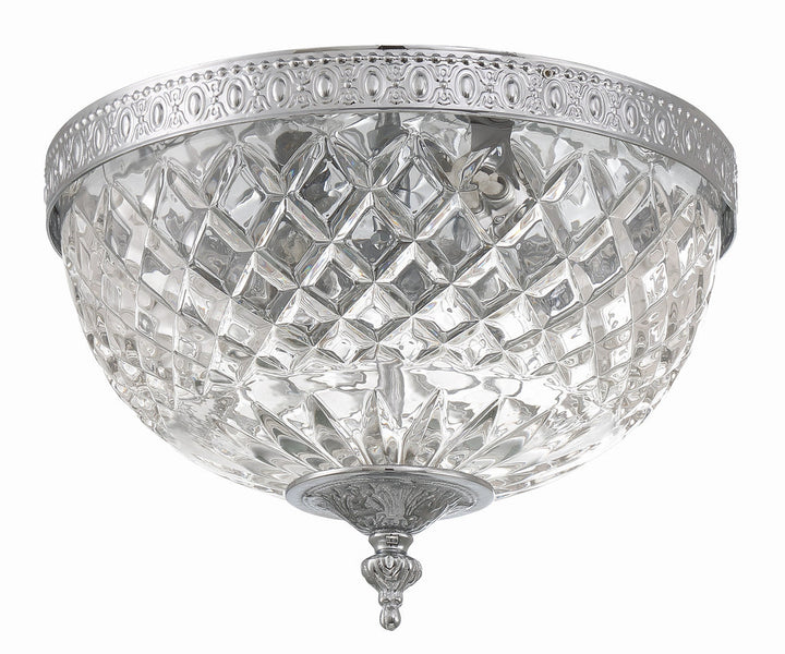 Crystorama 2 Light Polished Chrome Crystal Flush Mount Crystorama