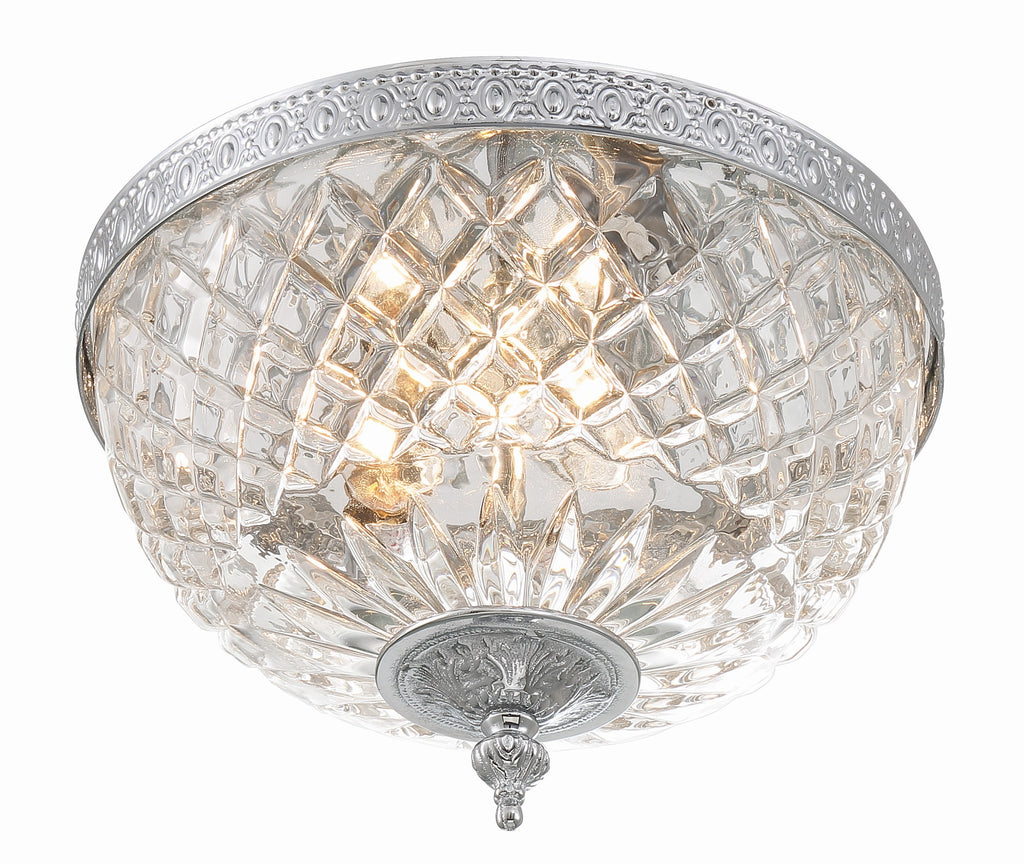 Crystorama 2 Light Polished Chrome Crystal Flush Mount Crystorama