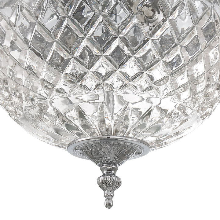 Crystorama 2 Light Polished Chrome Crystal Flush Mount Crystorama