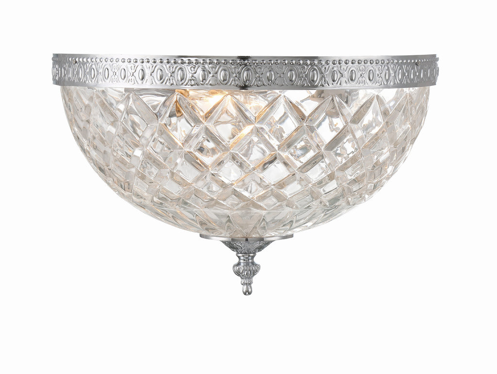 Crystorama 3 Light Polished Chrome Crystal Flush Mount Crystorama