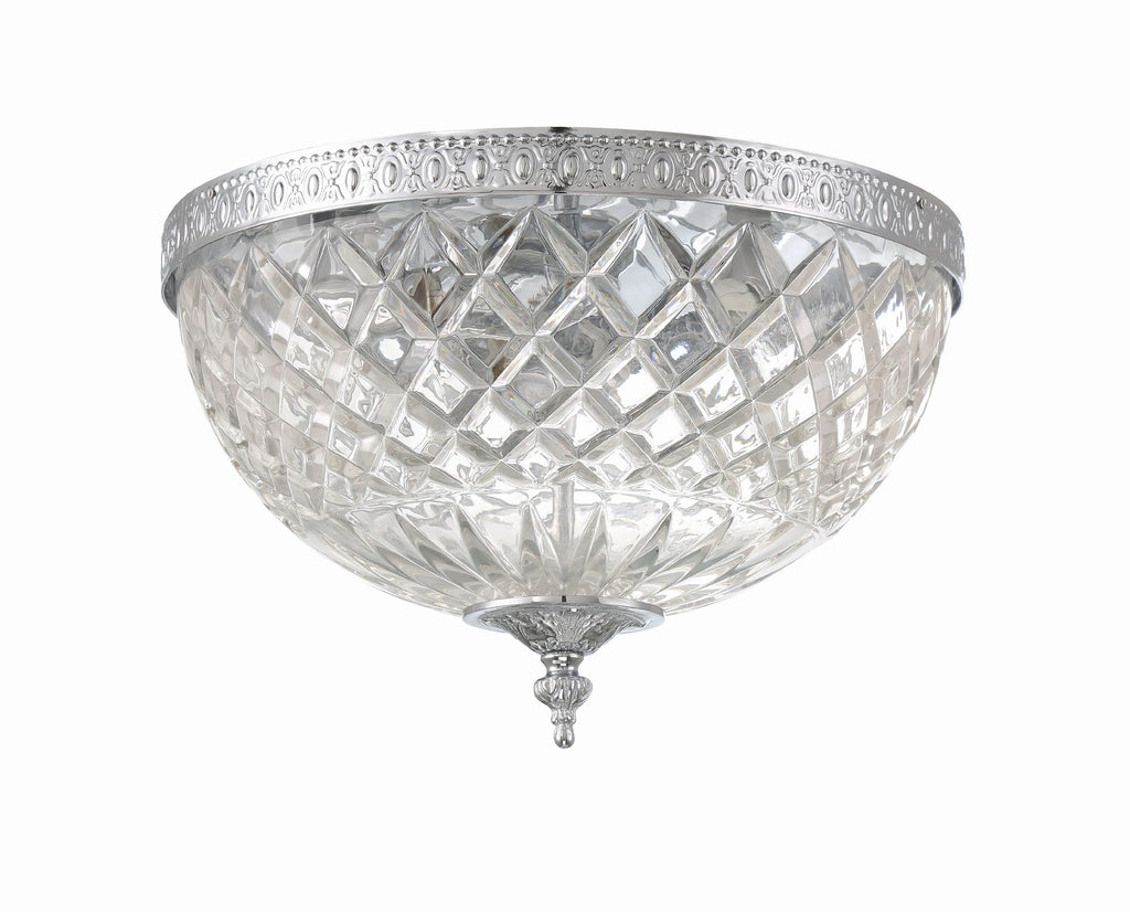 Crystorama 3 Light Polished Chrome Crystal Flush Mount Crystorama