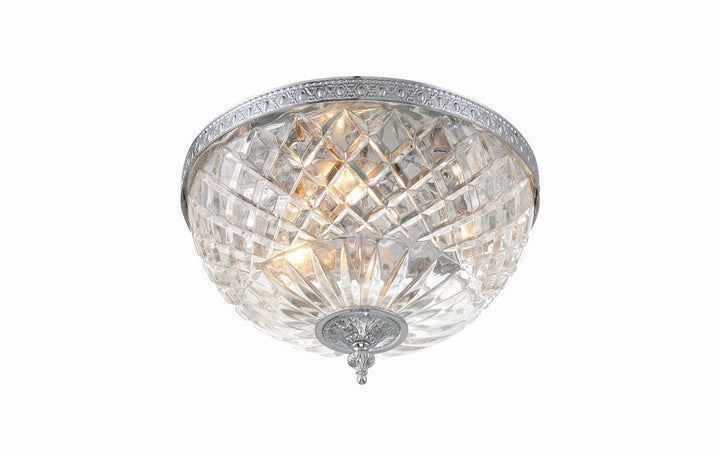 Crystorama 3 Light Polished Chrome Crystal Flush Mount Crystorama