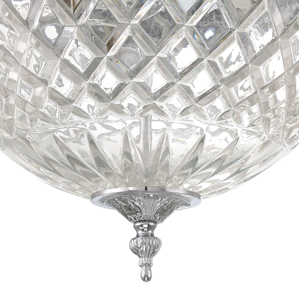 Crystorama 3 Light Polished Chrome Crystal Flush Mount Crystorama